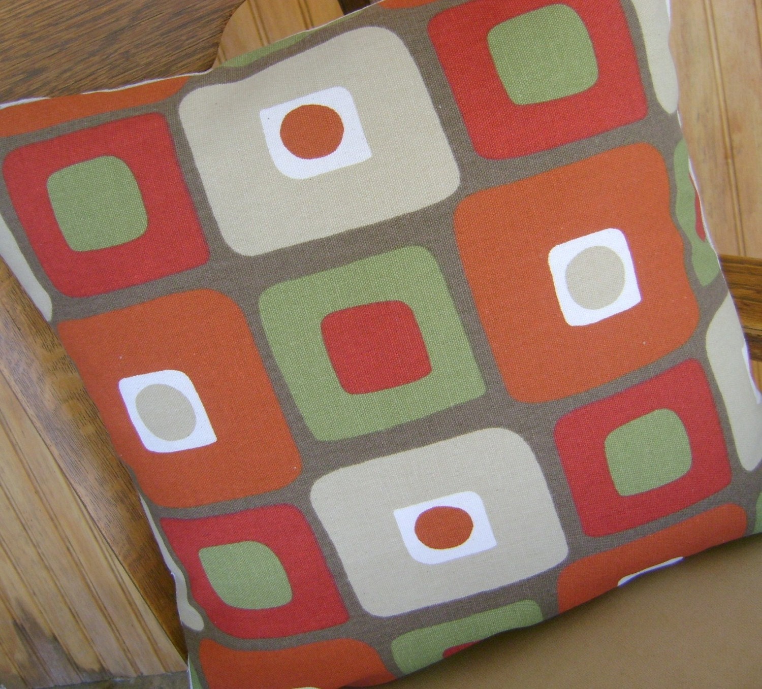 Mod Geometric Pillow Cover - Brick Red - 16 Inch