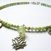 OM Lotus Yoga Necklace / Green Opal