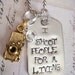 I Shoot People for a Living - Handstamped Recycled Mini Dog Tag w/ Charm / Swarovski Crystal - Comes with a FREE 24 inch Ballchain Necklace