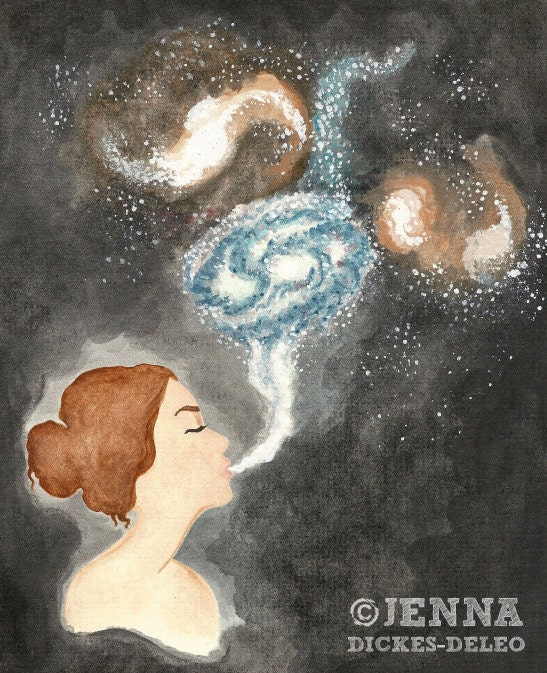 Galaxy Collision original art print - Large