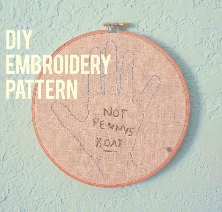 LOST Not Pennys Boat - DIY embroidery pattern pdf