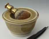 Handthrown Shaving Scuttle in caramel