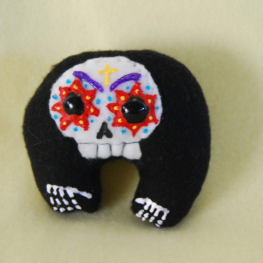 Sugar Skull - Miniature Plush, Day of the Dead, Dias De Los Muertos