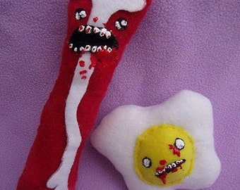 Zombie Breakfast - Bacon and Egg Plush Set
