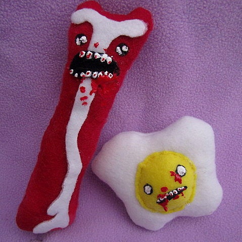 Zombie Breakfast - Bacon and Egg Plush Set