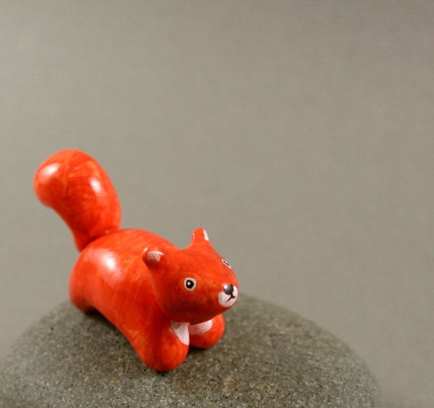 Motion Squirrel - Hand Sculpted Miniature Polymer Clay Animal