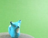 Little Blue Fox - Hand Sculpted Miniature Polymer Clay Animal
