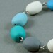 Handmade Tiny Pebbles Necklace - Polymer Clay - Blue Beach Tones