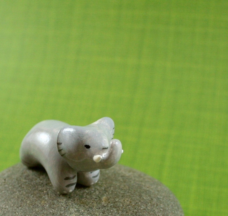Motion Elephant - Hand Sculpted Miniature Polymer Clay Animal