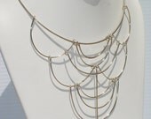 Moderna, handmade, all sterling silver wire, retro vibe, contemporary necklace