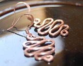 Copper. Squiggle. Earrings.