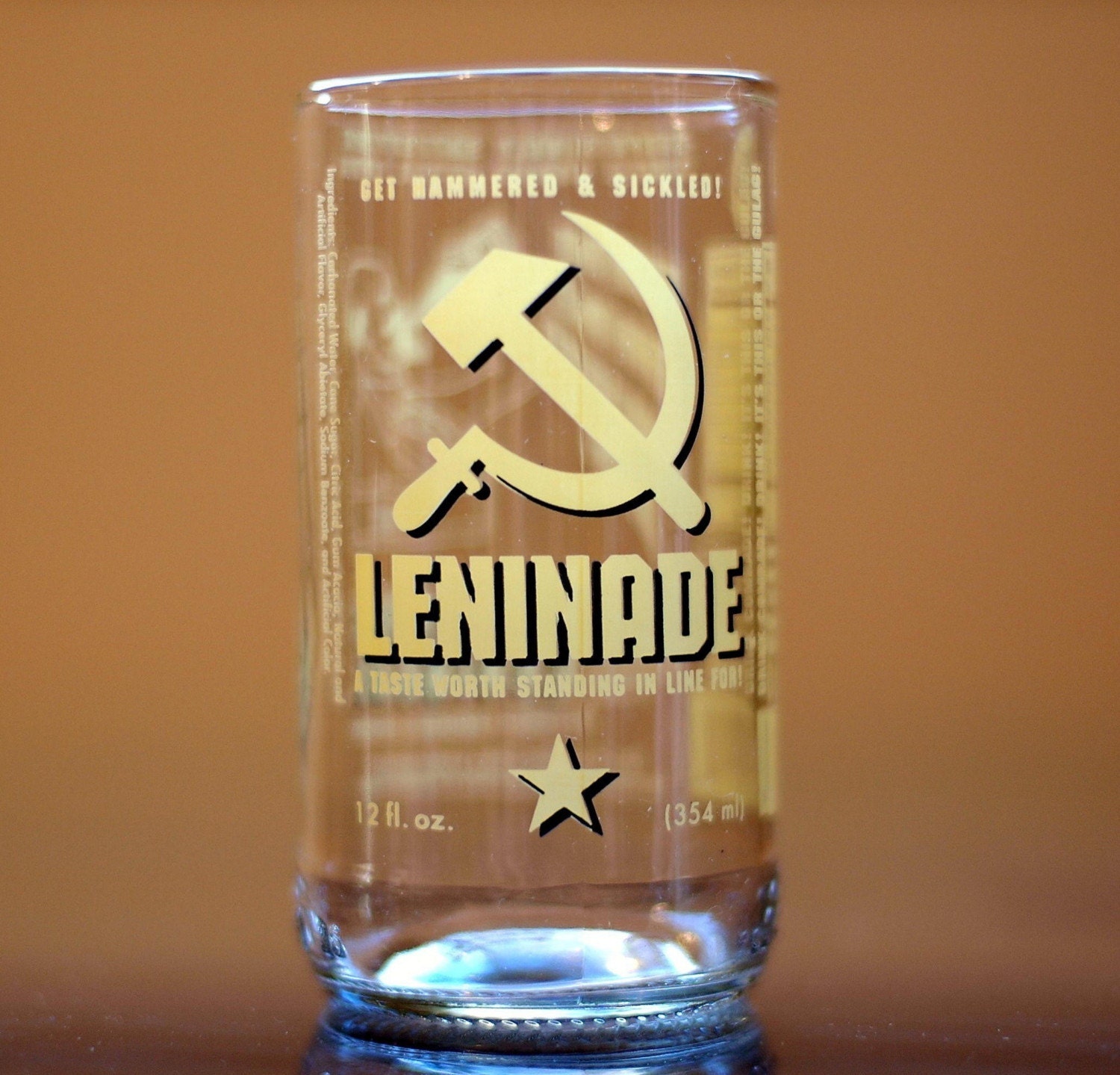 YAVA Glass - Upcycled Leninade Soda Bottle Glass