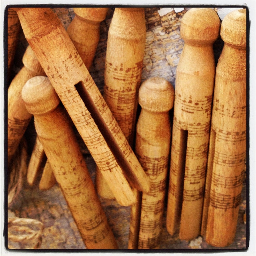 Music Clothespins - Antiqued - Paris Apartment - French Market - xo, j&L (CLTH 012)