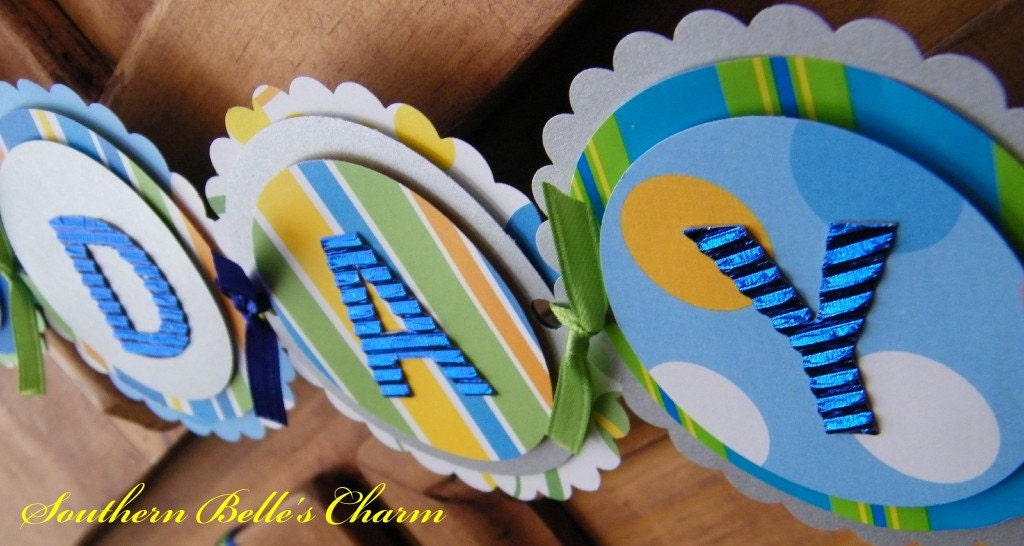 BLAST OFF...Rocket Birthday Banner...Set of 1 Birthday Banner Il_170x135