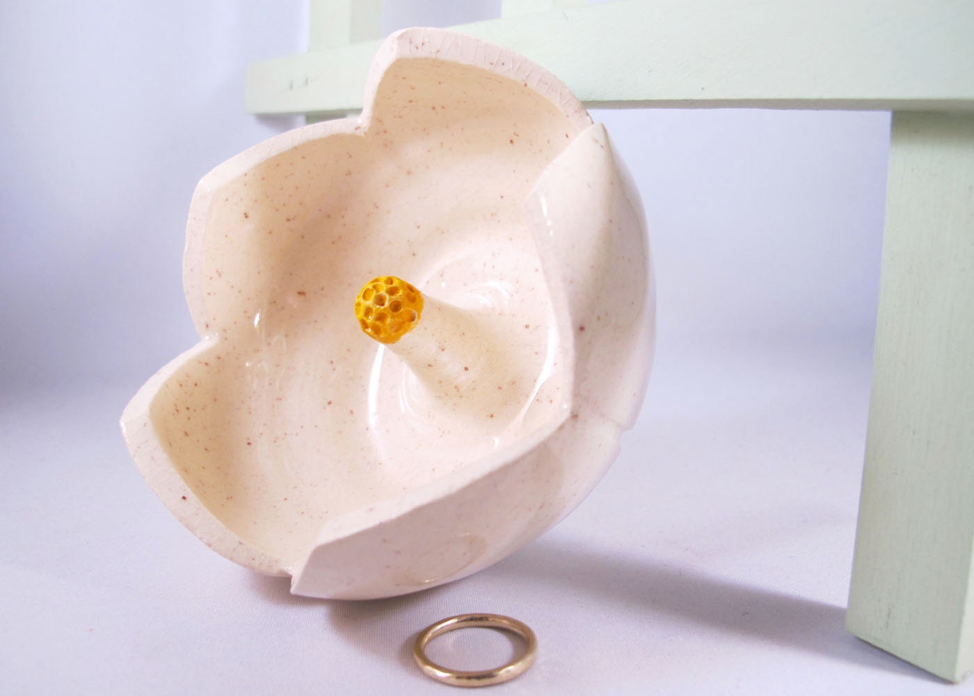 Handmade Ceramic Ring Holder - Wedding Gift - Engagement Ring Holder