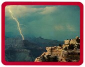 VINTAGE GIANT Postcard - Storm at Grand Canyon