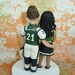 Customized Bride and Groom New York Jets Wedding Cake Topper