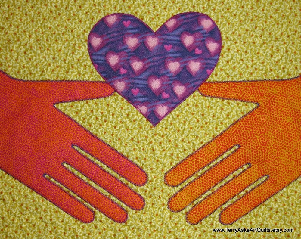 Quilted Wall Hanging - "I Give You My Heart"