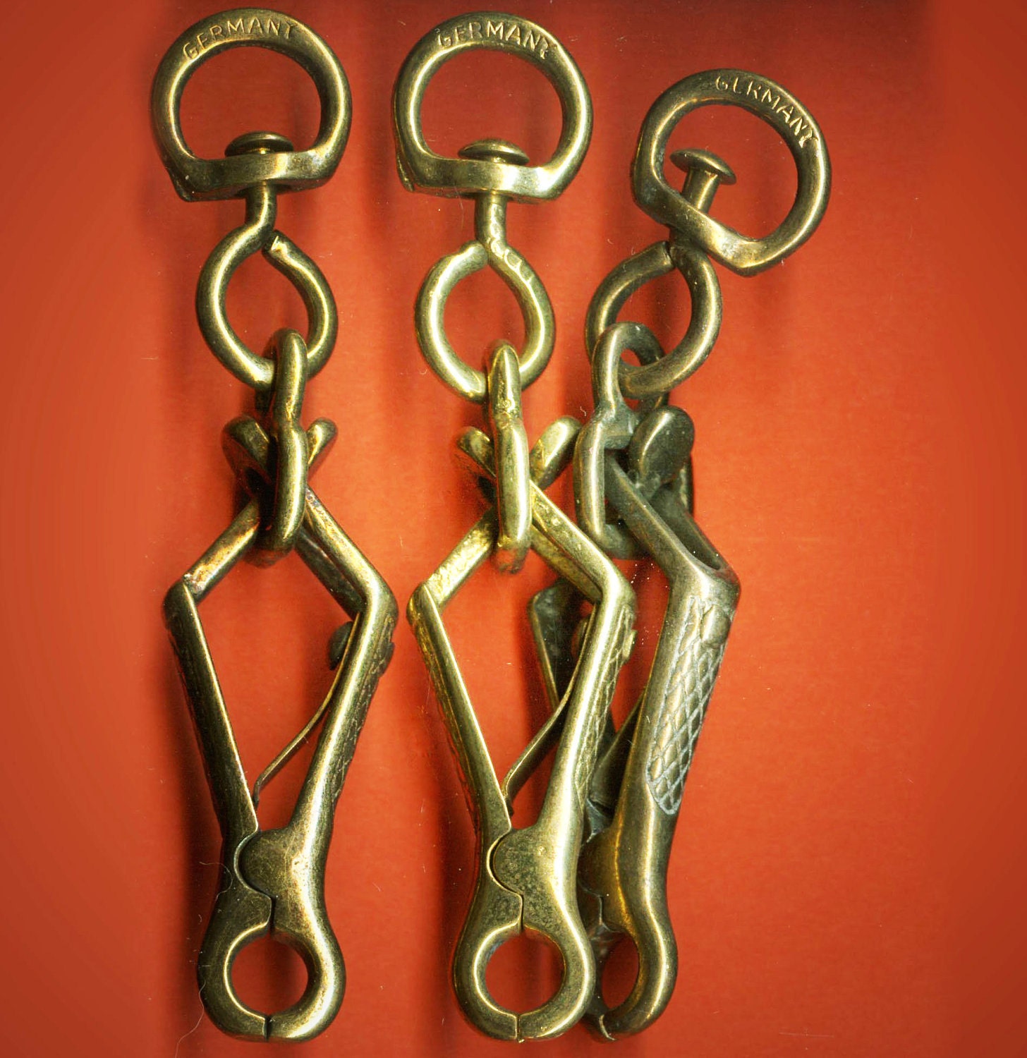 Very Vintage 1 German Made Brass Spring Clip On Swivel Clip 80 X 18MM  AR1