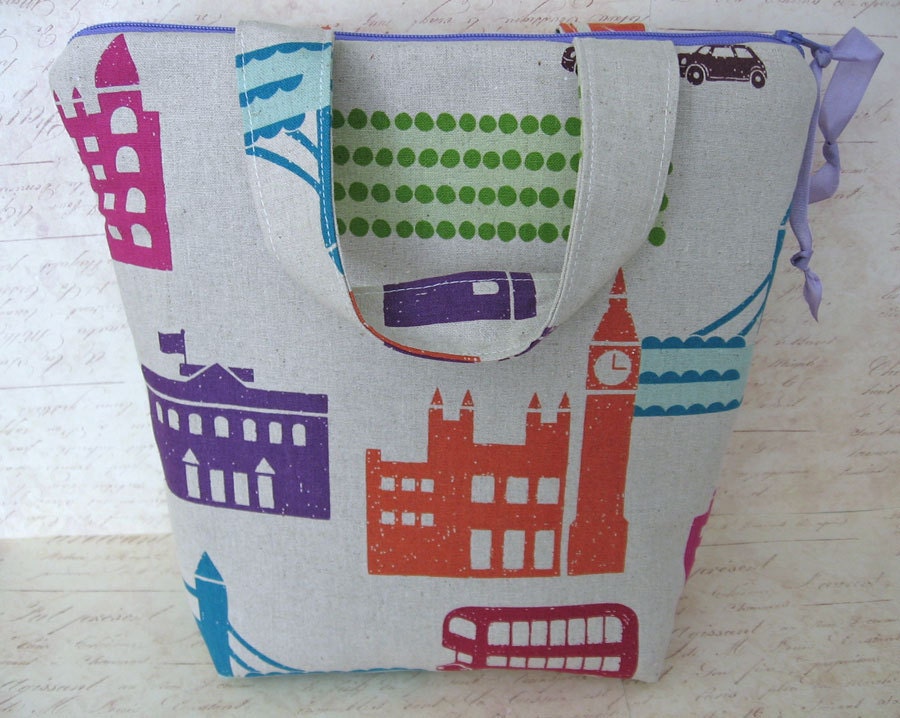 Insulated Lunch Bag/  lunch Tote / London Cars