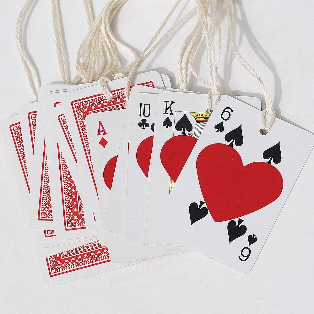 recycled gift tags- miniature playing cards