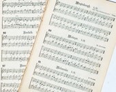 vintage sheet music- 10 1891 antique hymnal sheet music pages
