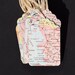 vintage gift tags- 15 recycled world atlas map tags