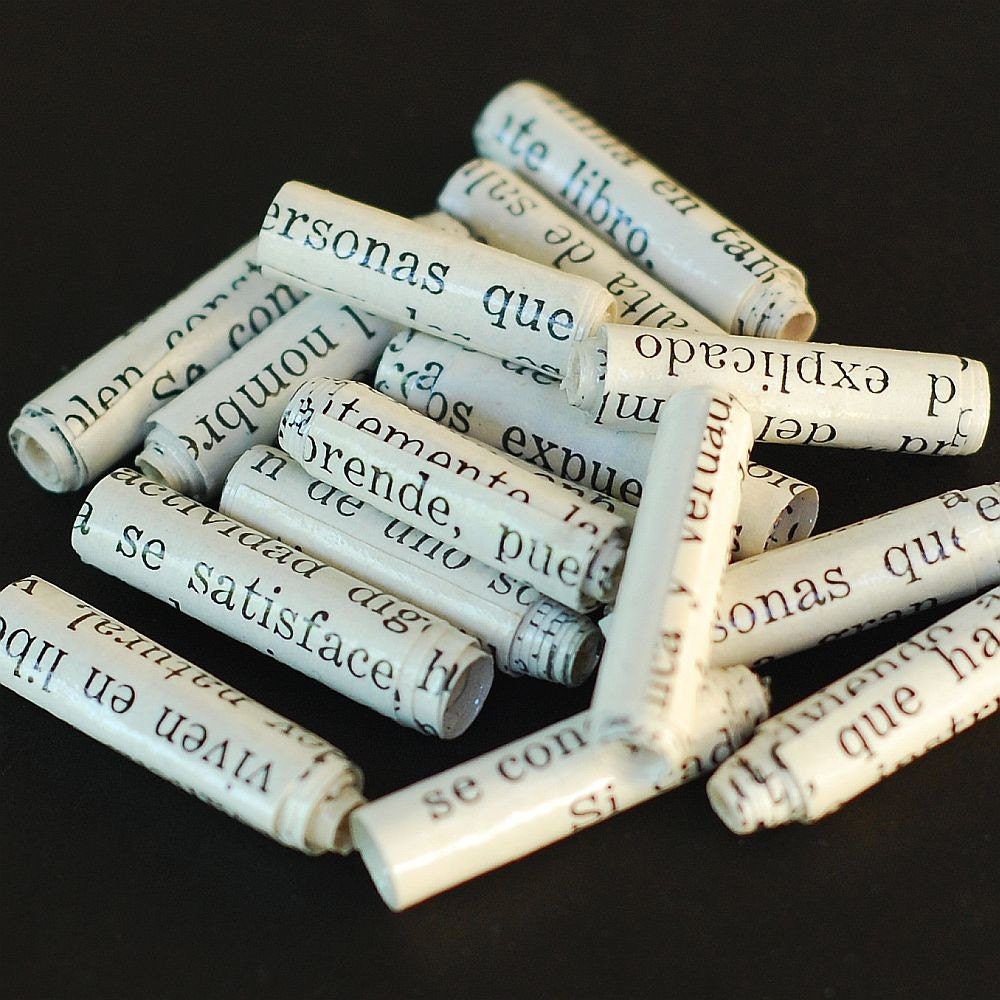 recycled paper beads- Spanish rolled beads