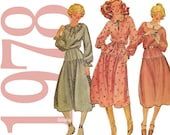 70s Ruffle Dress Vintage Pattern B 38 McCalls 6343 UNCUT FF