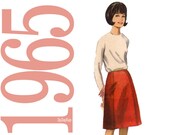 1960s Vintage Sewing Pattern - A Line Skirt Pattern - 60s Vintage Pattern - 38 Hip - Butterick 3509 -  Ideal for Beginners
