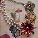 Vintage Costume Jewelry Statement Necklace Assemblage Pink Flower Spring Floral Pearls, Je T'adore, FREE SHIPPING by Maddie Lisee