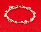 Eco Friendly Sterling Silver and Crystal Wire Bracelet