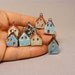 Turquoise GREEN - Tiny House Pendant in Stoneware