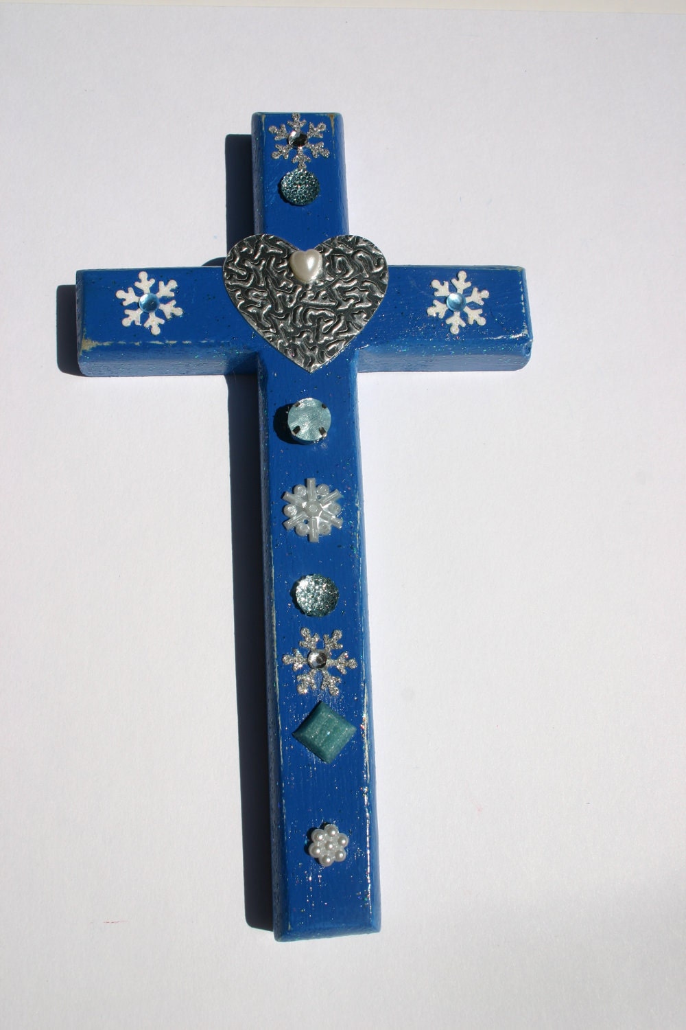 Decorative Wood Cross,Blue wood cross, Decorative wall art, Decorative wall cross
