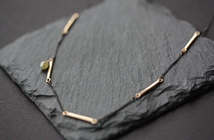 Natural DIamond Bar Necklace