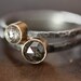 Large Silvery-Black Rose Cut Diamond Ring - engagement