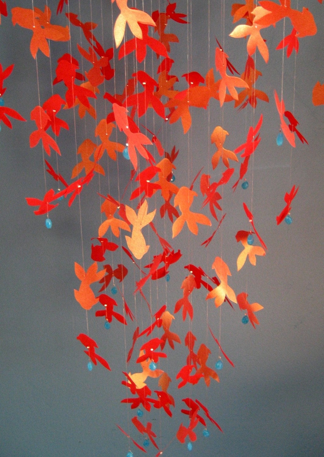Shimmery Red/Gold KOI FISH Paper Mobile - LARGE