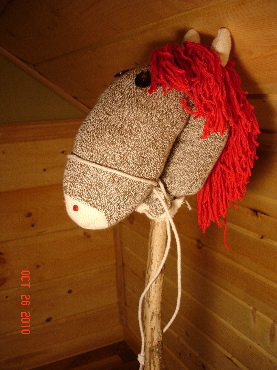 Sock Monkey Stick Horse