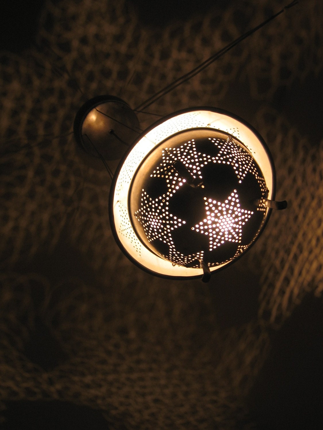 Sputnik 1 star colander lantern
