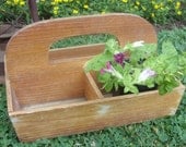 Natural Wood Garden Tote Tool Box Unpainted Rustic Caddy