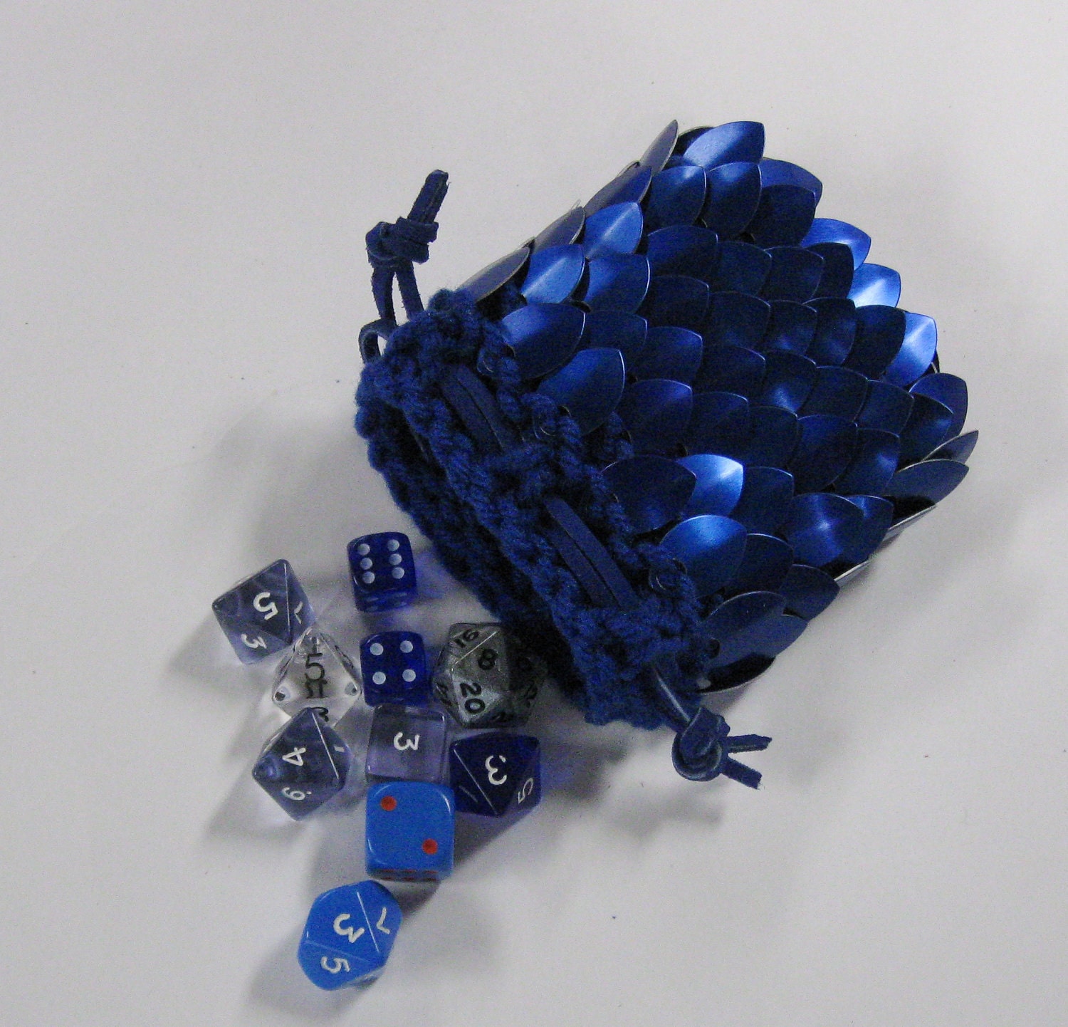 Dragon Scale Dice Bag knitted Dragonhide