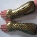 Dragon Scale Armor Gauntlets Knitted Scale Maille Elbow Length Gold Dragonhide Custom Made