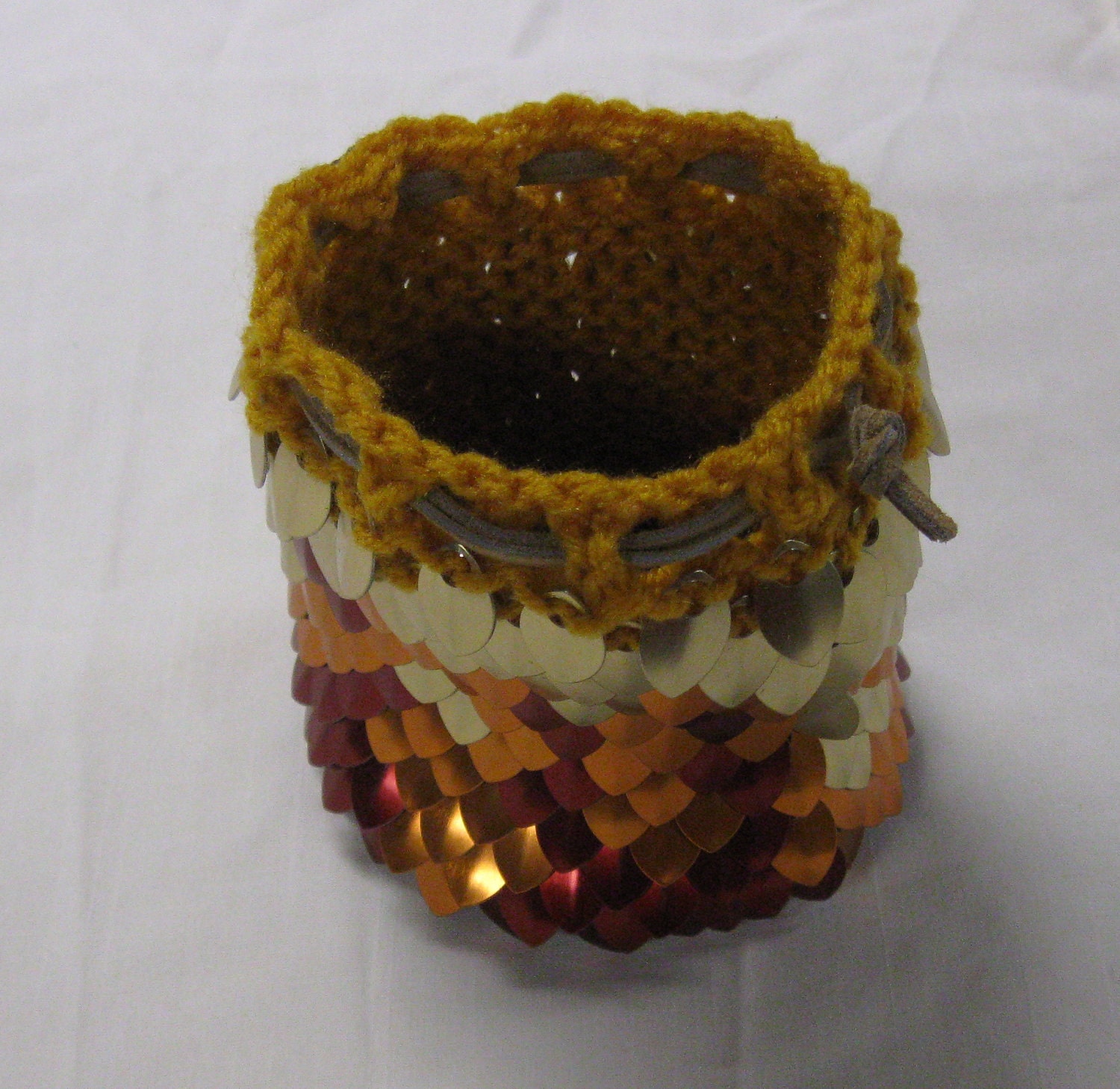 Scalemail Dice Bag of Holding Knitted Dragonhide Pheonix