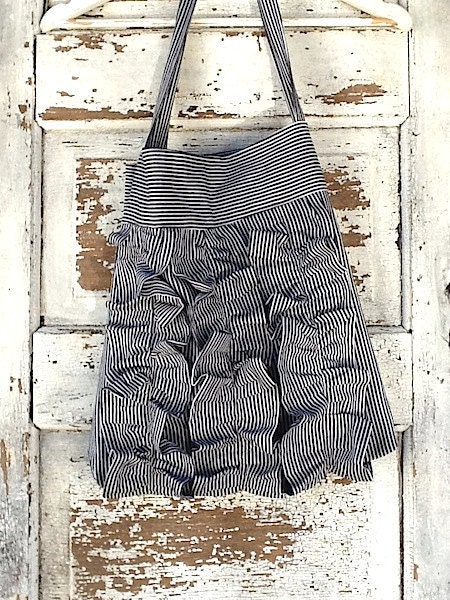 Cotton Tote, General Market Bag with Rustic Ruffles