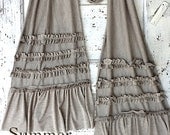 Rustic Ruffled French Cotton Knit Scarf,  Raw Edges and Tattered Clothing, Lightweight