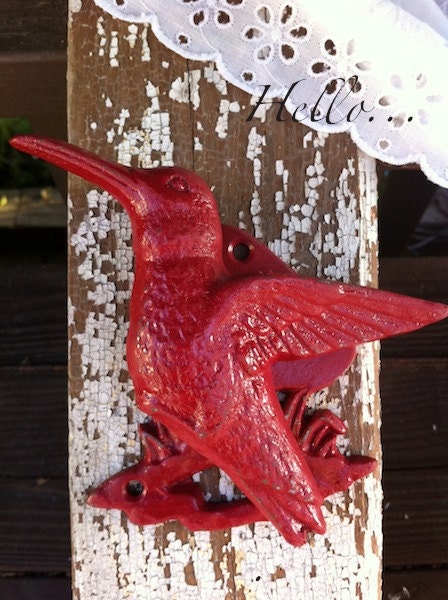 Red Hummingbird Door Knocker