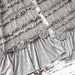 Cotton Knit Scarf Romantic Soft Gray / Taupe, Small Rosettes, Raw Edged and Tattered