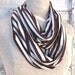 Green Striped Woman's  Scarf, Trendy Circular, Retro, and Infinity Scarf,