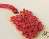Flower Appliques in Flame Red Ribbon