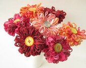 7 Handmade Fabric Flowers Custom Bouquet